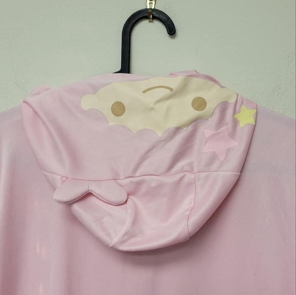 Sanrio Little Twin Stars Lala Hooded Narikiri Rash guard Jacket Pink L - Picture 3 of 8